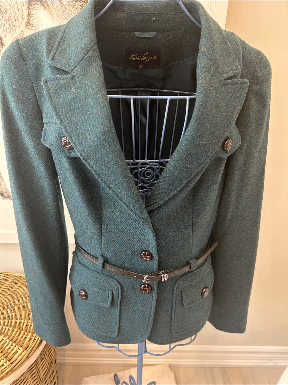 Luisa Spagnoli green/teal wool jacket. Small